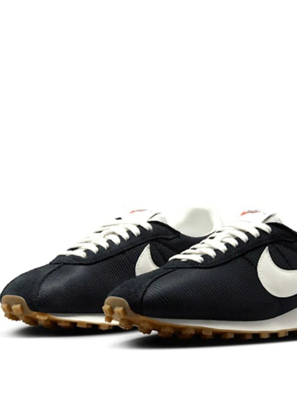 Nike Womens Black White Low-Profile Retro Runner Sneakers